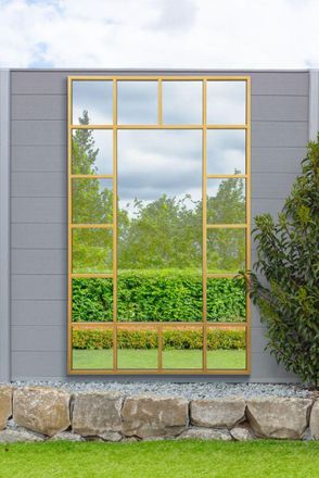 MirrorOutlet Gold Modern Wall & Leaner Garden Mirror 71x 43 180x110cm | Size: 1 Pack
