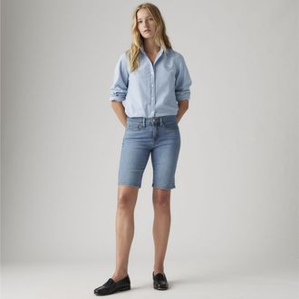 Levi's Shaping Bermuda Shorts - Womens - 23 - Blue