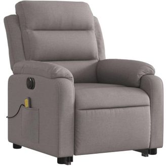 vidaXL Vidaxl - Sill&oacute;n De Masaje El&eacute;ctrico Reclinable Elevable Tela Taup&eacute;