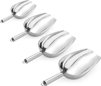 No Brand Paquete De 4 Cucharas Medidoras De Acero Inoxidable Para Alimentos - 237 Ml + 340 Ml + 473 Ml + 710 Ml - Resistentes - Aptas Para Lavavajillas - Cucha