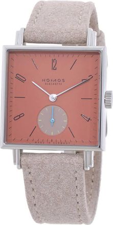 NOMOS Glash&uuml;tte Tetra Terra Hand Wind Terracotta Red Dial Watch 438.SB