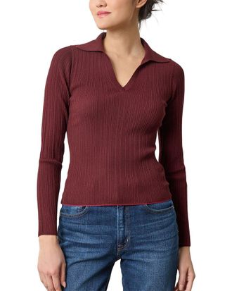 Lilla P Slim Fit Long Sleeve Rib Henley Sweater