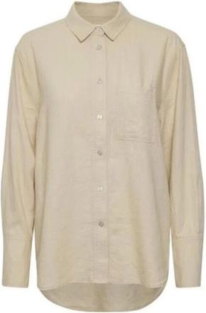 Inwear Overhemden, Dames, Beige, S, Linnen, Klassiek Linnen Overhemd Lova