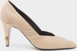 Versace 90mm Gianni Textured Leather Pumps
