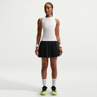 Nike Womens Court Advantage Dri-FIT Pleated Tennis Skirt in Black | FZ6512-010
