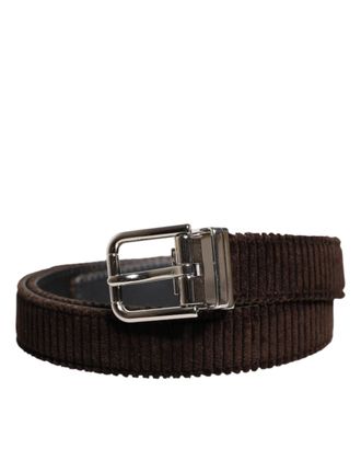 Dolce & Gabbana Velvet Ridged Belt - Brown