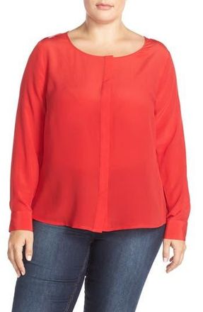 Tart Krista Mirror Print Silk Top in Tango Red at Nordstrom Rack, Size 3X