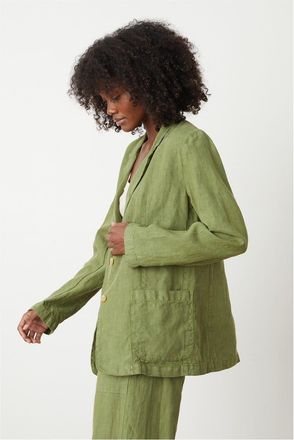 Velvet Womens by and Solid Patterned Parka Jacket in Basil - Green - Size 8 UK