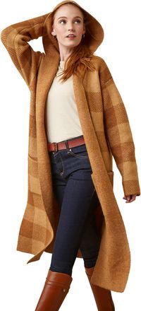 Ariat Womens Saratoga Cardigan Top Long Sleeve in Camel Buffalo, Size Medium, by Ariat