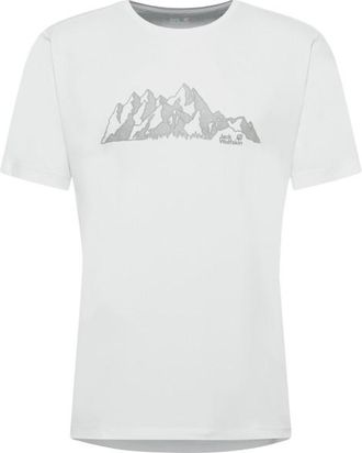 Jack Wolfskin Peak Graphic T-Shirt Funktionsshirt f&uuml;r Herren | wei&szlig;