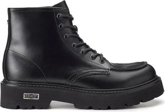 Cult Zwarte leren gevechtslaarzen - Heren - Veterlaarzen - Zwart - 42 EU - Leer - Schoenen