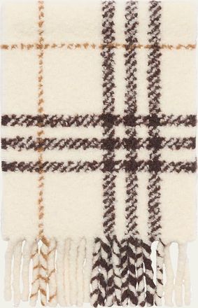 Burberry Check Alpaca Wool Blend Boucl&eacute; Scarf