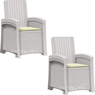 vidaXL Sill&oacute;n De Jard&iacute;n Reclinable Imitaci&oacute;n Rat&aacute;n 2 Uds. Pp Vidaxl