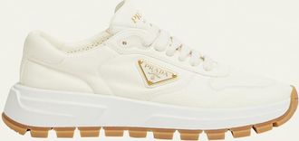 Prada Leather Logo Runner Sneakers