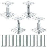 OEM Juego De 4 Soportes De Fijaci&oacute;n Galvanizados Y Ajustables, De 130 A 180 Mm, Para Cubiertas De Edificios De Gran Altura - Crezuo