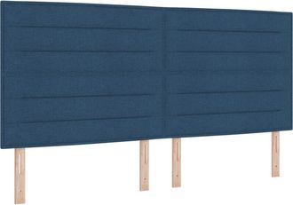 vidaXL vidaXL Box Spring Bed with Mattress & LED Blue 200x200 cm Fabric