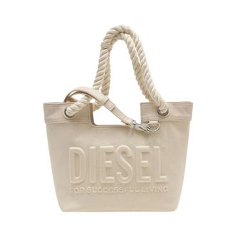Diesel Handbags, female, White, Size: ONE SIZE 3D Xs Shopper Bag