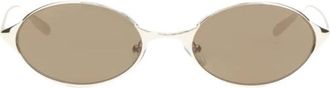 Alexander McQueen Neo Oval Zonnebril - unisex - Zonnebrillen - Geel - ONE Size - Nylon - Accessoires