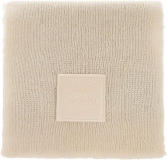 Ami Sjaal met opgenaaid logo - unisex - Wintersjaals - Beige - ONE Size - Wol - Accessoires