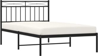 vidaXL Estructura cama sin colchón con cabecero metal negro 107x203 cm Vidaxl