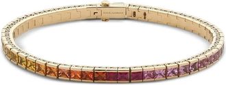 Dolce & Gabbana 18K yellow gold sapphire tennis bracelet - women - 18kt Gold - L