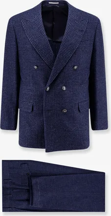 Brunello Cucinelli Abito in misto lana e cashmere con motivo Principe di Galles - BRUNELLO CUCINELLI - gender_Man