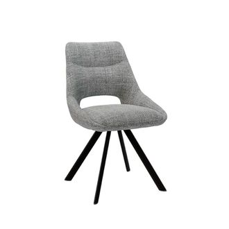 Koketto Home Silla gris claro tejido jaspeado con reposabrazos bajos