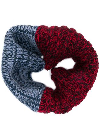 Colville colour-block knit snood - women - Wool - One Size - Red