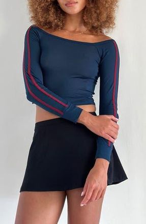 Motel Gavya Adrenaline Crop Top in Navy at Nordstrom Rack, Size Xx-Small