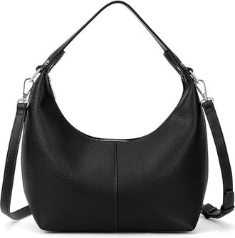 Generic Crescent Bag for Women Magnetic Closure Crossbody Bag PU Leather Trendy Hobo Bag for Work Travel Shopping (Black)