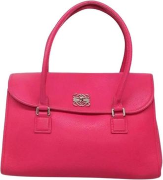 Loewe Pre-owned Handbags, female, Pink, Size: ONE SIZE Pre-owned Leather Handbag