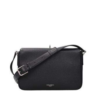 Dolce & Gabbana Marlene Herrens Umh&auml;ngetaschen aus schwarzem Leder