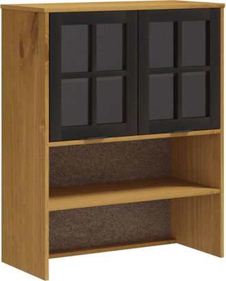 vidaXL Mueble Superior De Aparador Con Puertas Vidrio Flam Madera Pino Vidaxl