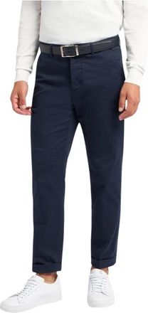 Brooks Brothers Slim Fit Double Twisted Katoenen Chinos - Heren - Chinos - Blauw - W33 - Katoen - Broeken