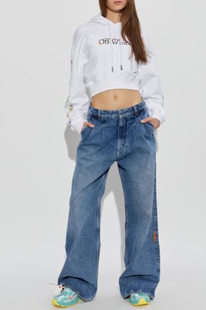 Off-white Sweatshirt With Logo, Womens, White