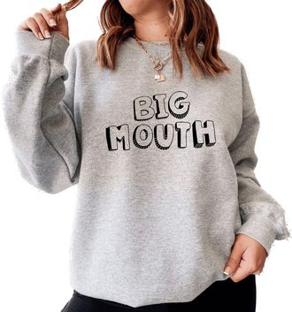 Generic Big Mouth Logo Sweatshirt (as8, alpha, l, regular, regular, Grey)