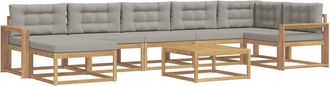 vidaXL Conjunto De Sof&aacute;s De Exterior 8 Uds. Blanco Y Gris Claro Vidaxl