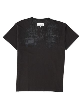 Maison Margiela Short-Sleeved Faded Graphic Black Cotton T-Shirt