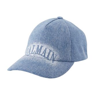 Balmain GH1XA562DG11-6FC Logo-Embroidered Cotton Baseball Cap - Blue