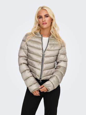 Only Steppjacke ONLY ONLVEGA QUILT SHORT LIFE JACKET CC OTW, Damen, Gr. L (40), silber (nacreous cloud), Web, Obermaterial: 55% Polyester, 45% Nylon, unifa
