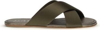 Pedro Garcia Brown Silk Flat Womens Sandals