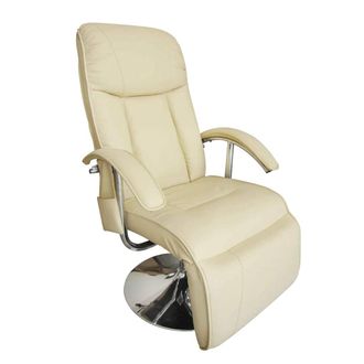 vidaXL Vidaxl - Sill&oacute;n De Masaje De Cuero Sint&eacute;tico Blanco Crema