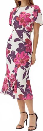 Adelyn Rae Aubria Midi Dress In Ivory/multi