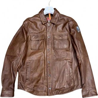 Parajumpers Mens Pearson Leather Jacket In Clay