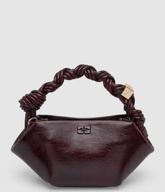 Ganni Sac Bou Mini Deep Shine Burgundy