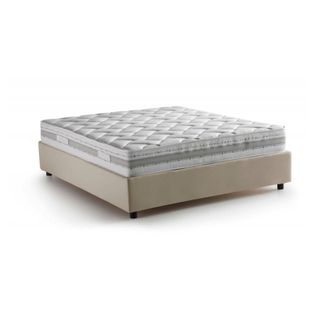 Talamo Italia Talamo Italia - Cama Matrimonial Dana, Cama Contenedor Con Revestimiento De Tela, 100% Made In Italy, Apertura Frontal, Con Colch&oacute;n 160x190 Cm Incluid