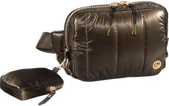 Joan & David Collection Metallic Tubular Quilted Nylon Passport Sling Bag