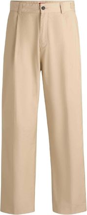 HUGO BOSS Hugo Heren Renar Relaxed Fit Broek (Beige)