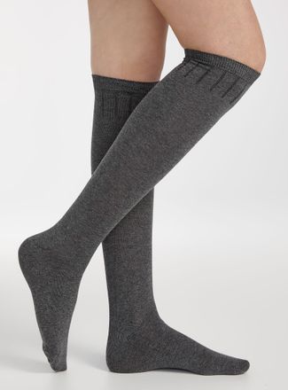 Simons Womens Solid Knee-High Socks
