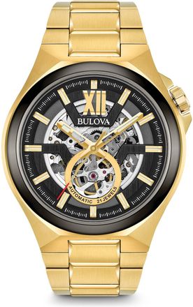 Bulova Automatic Mens Gold Watch 98A178 Stainless Steel - One Size